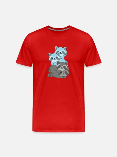 Autoseksuel flagstolthed LGBTQ sød vaskebjørn - Herre Premium T-shirt økologisk - rød