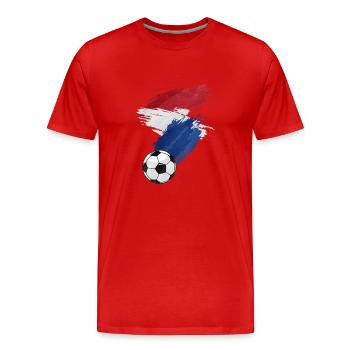Drapeau néerlandais de football - T-shirt bio Premium Homme - rouge - Devant - Damien (186cm)
