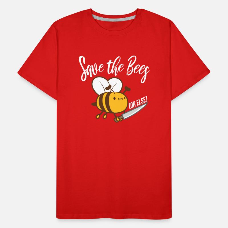 Rettet die Bienen oder sonst Messer Lustig Niedliche Biene Imker Männer Premium Bio T-Shirt