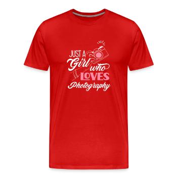 Photographer Photographer Girl - Men's Premium Organic T-Shirt - red - Front - Damien (186cm)