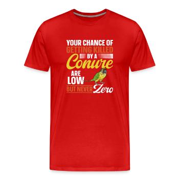 Molina Perruche Perroquet Perruche Oiseau Perruche - T-shirt bio Premium Homme - rouge - Devant - Damien (186cm)