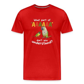 Molina Perruche Perroquet Perruche Oiseau Perruche - T-shirt bio Premium Homme - rouge - Devant - Damien (186cm)