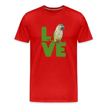 Molina Perruche Perroquet Perruche Oiseau Perruche - T-shirt bio Premium Homme - rouge - Devant - Damien (186cm)
