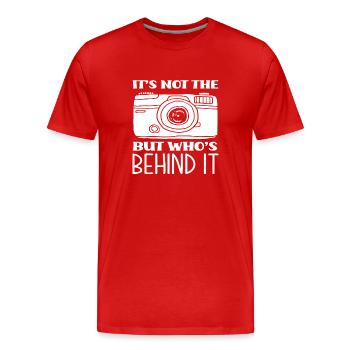 Photograph Erfahrung - Männer Premium Bio T-Shirt - Rot - Vorne - Damien (186cm)