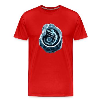Chasseur de fossiles, Chasseur de fossiles, Paléontologue - T-shirt bio Premium Homme - rouge - Devant - Damien (186cm)