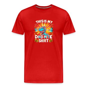 Chasseur de fossiles, Chasseur de fossiles, Paléontologue - T-shirt bio Premium Homme - rouge - Devant - Damien (186cm)