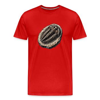 Chasseur de fossiles, Chasseur de fossiles, Paléontologue - T-shirt bio Premium Homme - rouge - Devant - Damien (186cm)