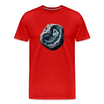 Fossil Hunter, Fossil Hunter, Paleontologist - Men's Premium Organic T-Shirt - red - Front - Damien (186cm)