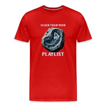 Chasseur de fossiles, Chasseur de fossiles, Paléontologue - T-shirt bio Premium Homme - rouge - Devant - Damien (186cm)