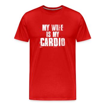 Ma femme est mon cardio drôle de mari Dictons - T-shirt bio Premium Homme - rouge - Devant - Damien (186cm)
