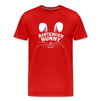 Lapin barman - T-shirt bio Premium Homme - rouge - Devant - Damien (186cm)