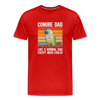 Molina Perruche Perroquet Perruche Oiseau Perruche - T-shirt bio Premium Homme - rouge - Devant - Damien (186cm)