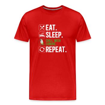 Molina Perruche Perroquet Perruche Oiseau Perruche - T-shirt bio Premium Homme - rouge - Devant - Damien (186cm)