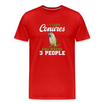 Molina Perruche Perroquet Perruche Oiseau Perruche - T-shirt bio Premium Homme - rouge - Devant - Damien (186cm)