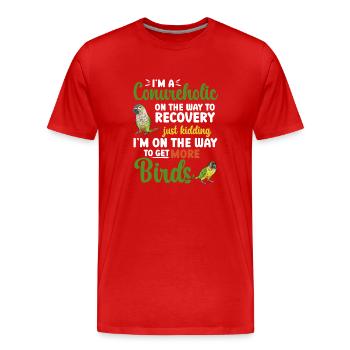 Molina Perruche Perroquet Perruche Oiseau Perruche - T-shirt bio Premium Homme - rouge - Devant - Damien (186cm)