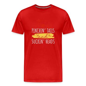 Schwänze einklemmen und Köpfe lutschen - Männer Premium Bio T-Shirt - Rot - Vorne - Damien (186cm)