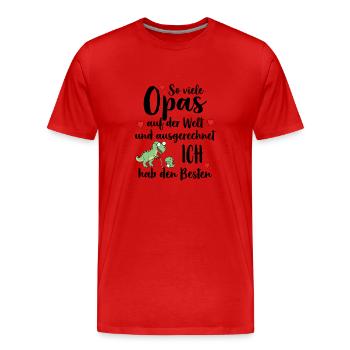 Meilleur grand-père, tant de grands-pères, j’ai le meilleur - T-shirt bio Premium Homme - rouge - Devant - Damien (186cm)