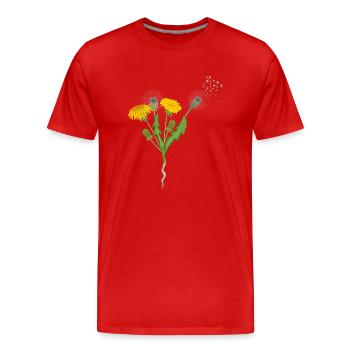 Dandelions Dandelions Butterflies - Men's Premium Organic T-Shirt - red - Front - Damien (186cm)