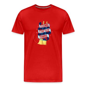 Le ménage, c’est un peu mon truc, le ménage - T-shirt bio Premium Homme - rouge - Devant - Damien (186cm)