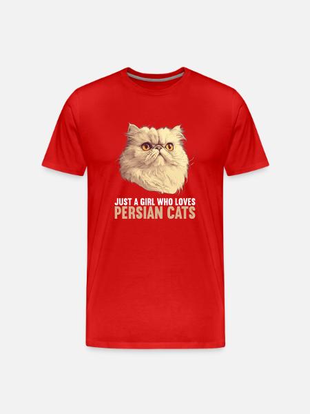Persian Cat Perserkatze - Männer Premium Bio T-Shirt - Rot