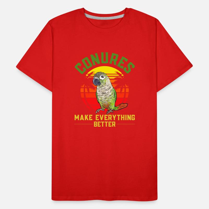 Molina Perruche Perroquet Perruche Oiseau Perruche T-shirt bio Premium Homme