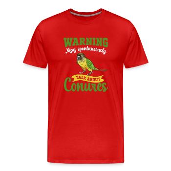 Molina Perruche Perroquet Perruche Oiseau Perruche - T-shirt bio Premium Homme - rouge - Devant - Damien (186cm)