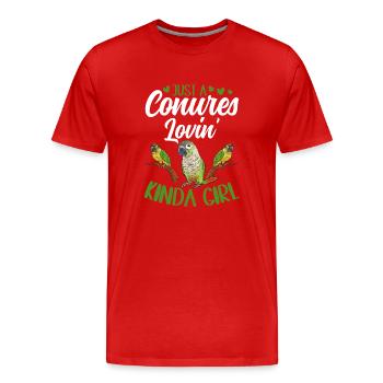 Molinasittich Papagei Vogel Sittich - Männer Premium Bio T-Shirt - Rot - Vorne - Damien (186cm)