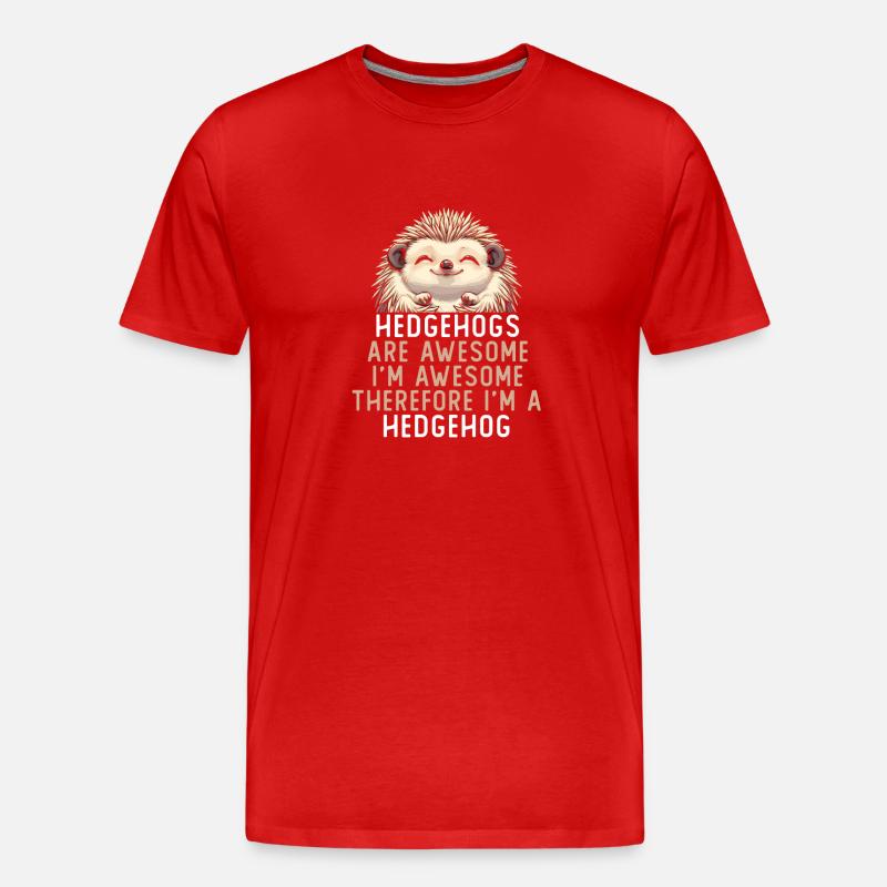 Hedgehogs Are Awesome - Männer Premium Bio T-Shirt - Rot