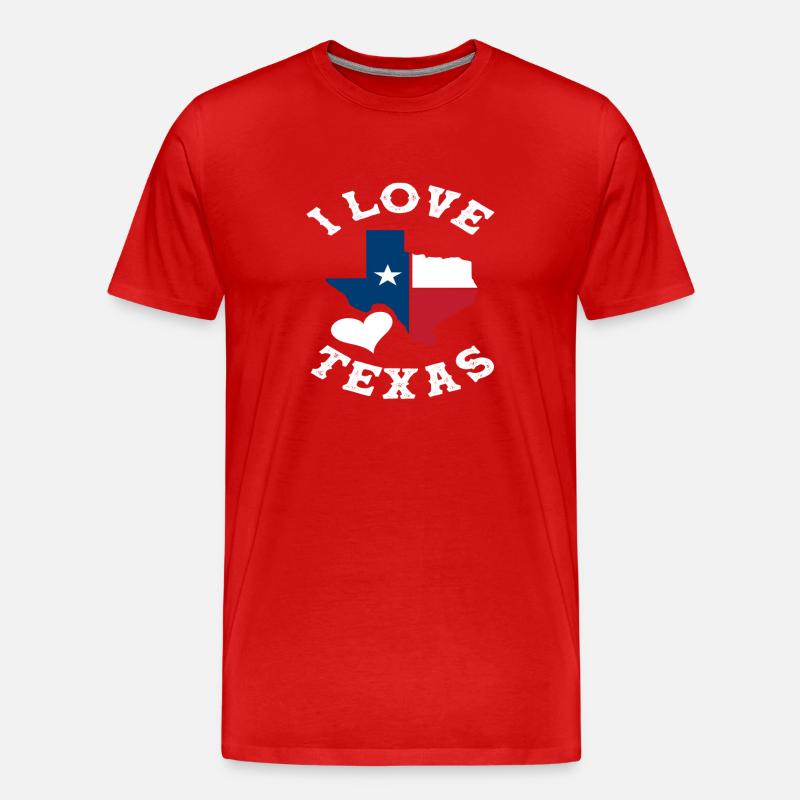 Texas Ich Liebe - Männer Premium Bio T-Shirt - Rot