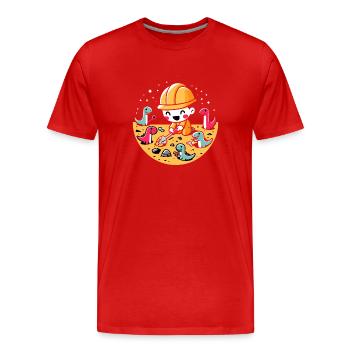Paléontologue chasseur de fossiles chasseur de fossiles - T-shirt bio Premium Homme - rouge - Devant - Damien (186cm)