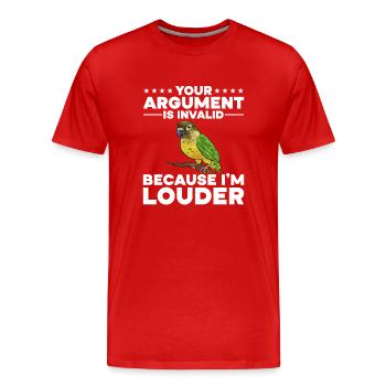 Molina Perruche Perroquet Perruche Oiseau Perruche - T-shirt bio Premium Homme - rouge - Devant - Damien (186cm)