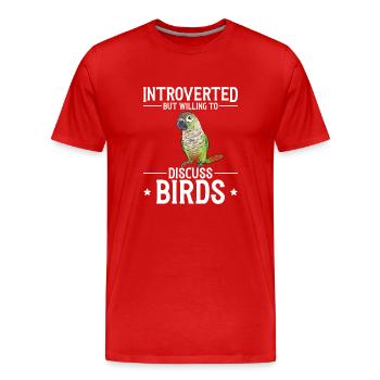 Molina Perruche Perroquet Perruche Oiseau Perruche - T-shirt bio Premium Homme - rouge - Devant - Damien (186cm)
