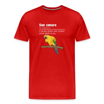 Parakeet Parrot Parakeet Bird - Men's Premium Organic T-Shirt - red - Front - Damien (186cm)