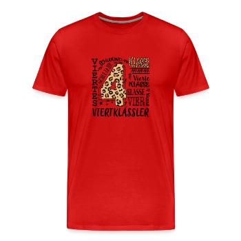 4.Klasse - Männer Premium Bio T-Shirt - Rot - Vorne - Damien (186cm)