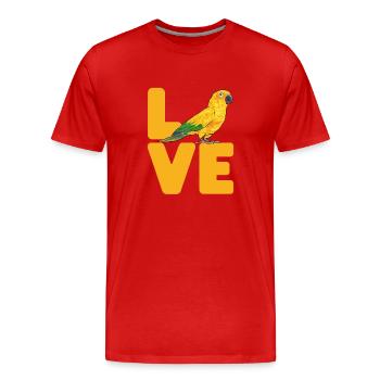 Parakeet Parrot Parakeet Bird - Men's Premium Organic T-Shirt - red - Front - Damien (186cm)