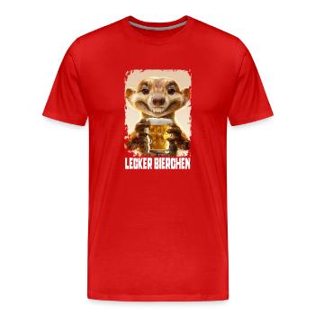 Lecker Bierchen Mungo - Männer Premium Bio T-Shirt - Rot - Vorne - Damien (186cm)