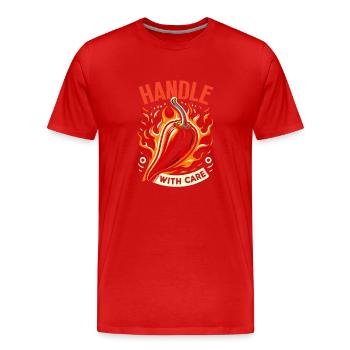 Liebhaber Scharfer Speisen, Chili Peppers Chef - Männer Premium Bio T-Shirt - Rot - Vorne - Damien (186cm)