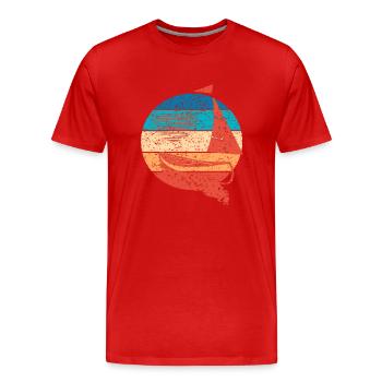 Sailboat vintage - Men's Premium Organic T-Shirt - red - Front - Damien (186cm)