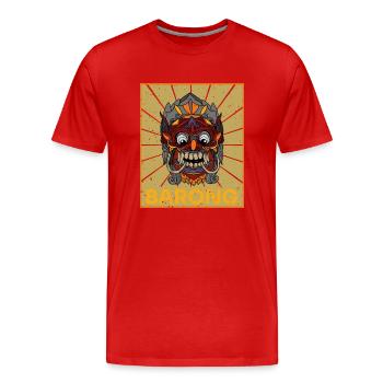 Mythischer Löwe Barong Maske Tanz Indonesien - Männer Premium Bio T-Shirt - Rot - Vorne - Damien (186cm)