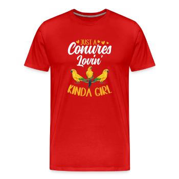 Parakeet Parrot Parakeet Bird - Men's Premium Organic T-Shirt - red - Front - Damien (186cm)