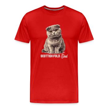 Scottish Fold Kitten Scottish Fold Cat - Men's Premium Organic T-Shirt - red - Front - Damien (186cm)