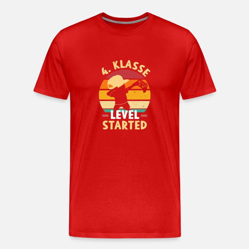 4.Klasse Level Started - Männer Premium Bio T-Shirt - Rot