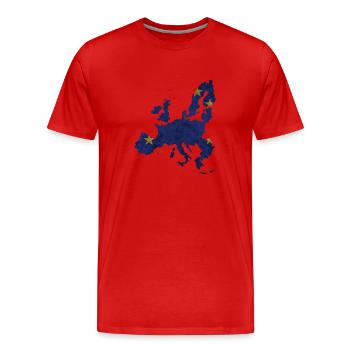Europe - national border in national flag - Men's Premium Organic T-Shirt - red - Front - Damien (186cm)
