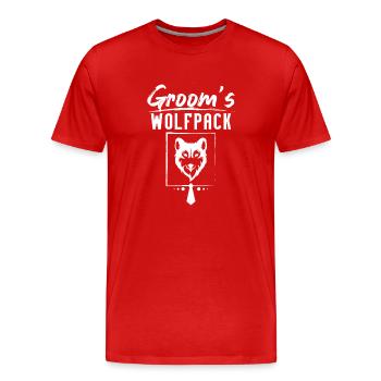 Groom Wedding Squad Party The Groom's Wolfpack - Men's Premium Organic T-Shirt - red - Front - Damien (186cm)