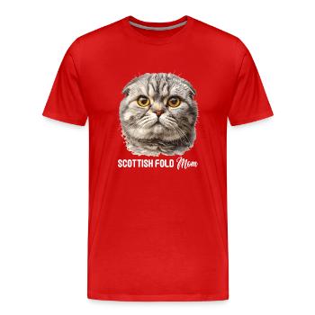Scottish Fold Kitten Scottish Fold Cat - Men's Premium Organic T-Shirt - red - Front - Damien (186cm)