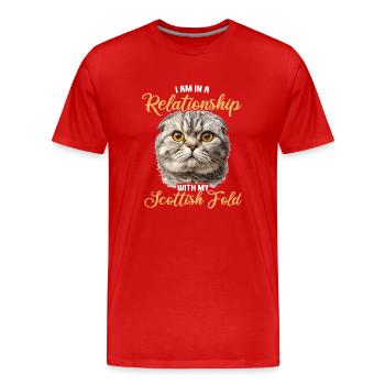 Scottish Fold Kitten Scottish Fold Cat - Men's Premium Organic T-Shirt - red - Front - Damien (186cm)