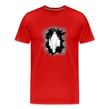 Mitternacht Heiliger Geist Gespenst Halloween Spuk - Männer Premium Bio T-Shirt - Rot - Vorne - Damien (186cm)