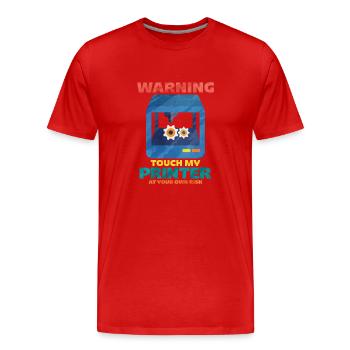3D Printing - Men's Premium Organic T-Shirt - red - Front - Damien (186cm)