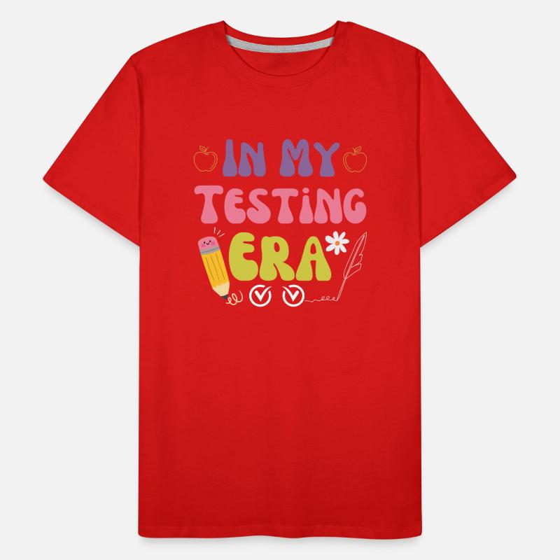 Groovy In My Testing Era Testing Day Lehrertest Männer Premium Bio T-Shirt