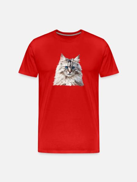 Siberian Cat Sibirische Katze - Men's Premium Organic T-Shirt - red